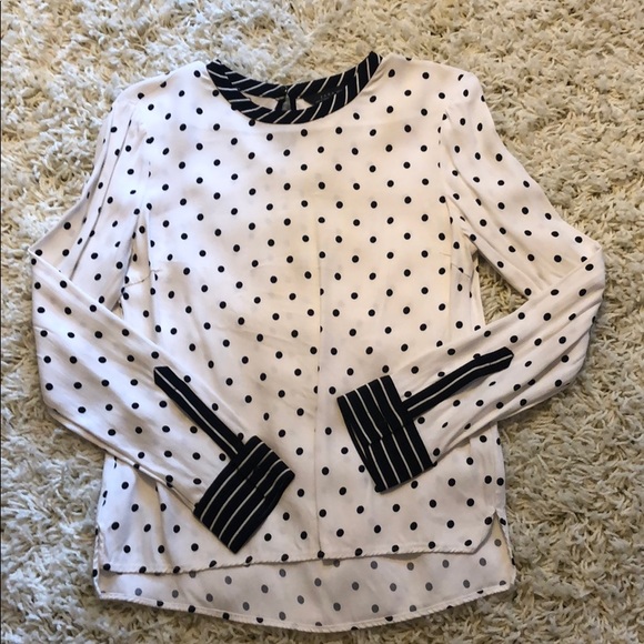 Zara Tops - Polka Dot & Striped Zara Blouse